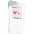 Girls Crew Cushion Socks White & Grey Size: 7-8.5